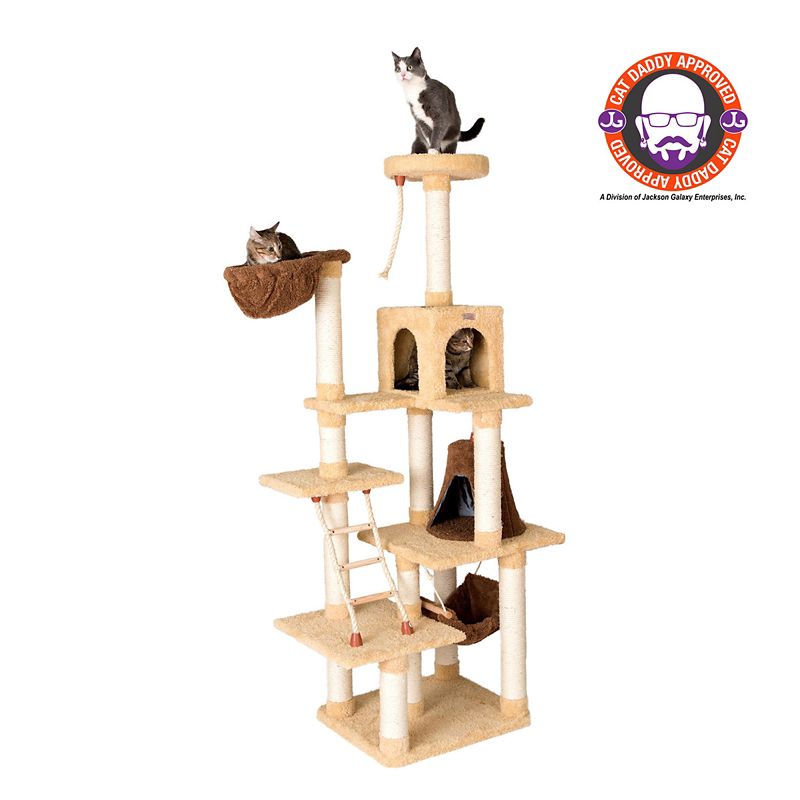 78 Inch Cat Jungle Gym with Hammock and Rope