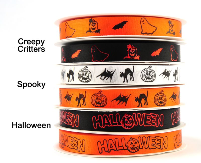 Fancy Finishes Halloween Ribbon Creepy Black