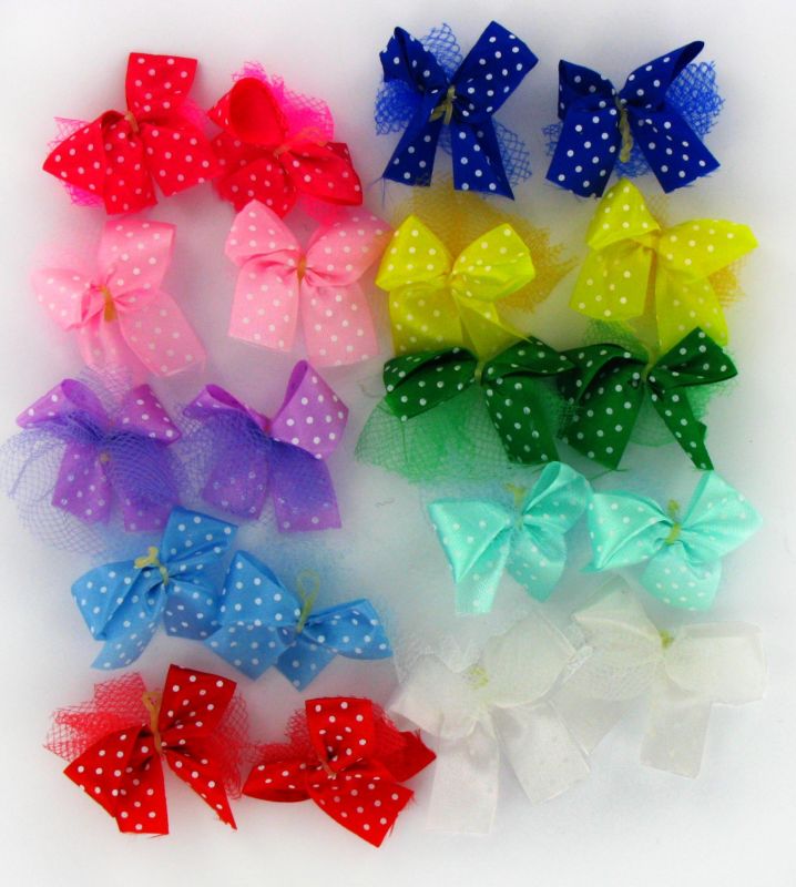 Polka Dot Tulle Grooming Bows
