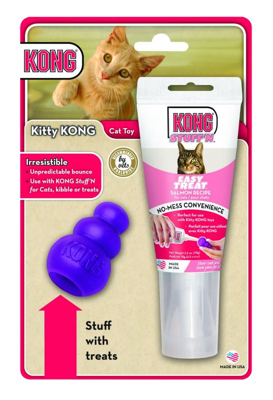 Kitty Kong Cat Toy and Salmon Stuff N Paste Combo
