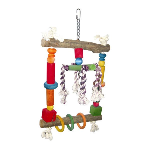 Happy Beaks Natural Wood Bird Swing