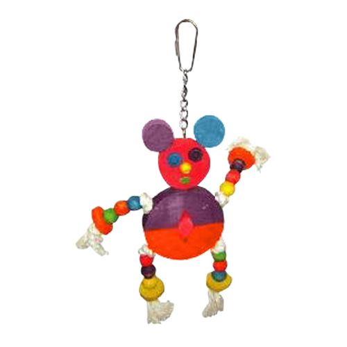 Happy Beaks Crazy Wood Mouse Bird Toy