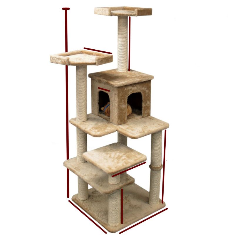 Majestic 66 Inch Casita Cat Furniture Tree