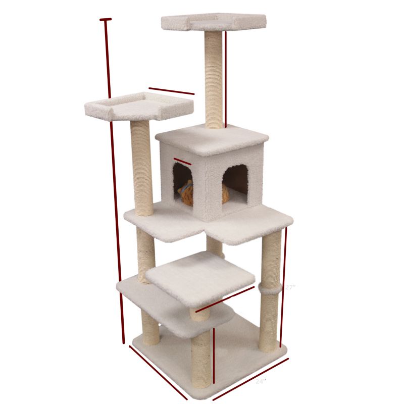 Majestic 66 Inch Bungalow Cat Furniture Tree
