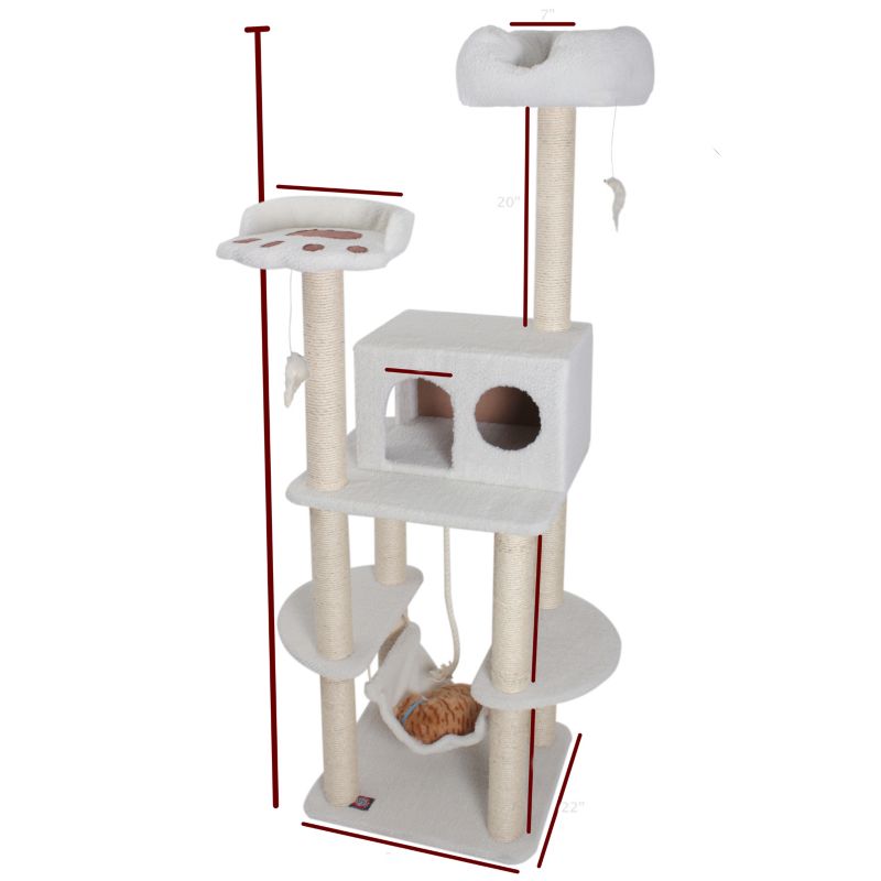Majestic 76 Inch Bungalow Cat Furniture Tree