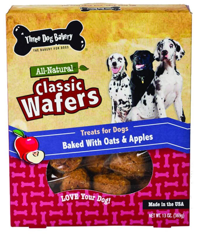 3 Dog Bakery Classic Wafer Dog Treat Apple Oatmeal