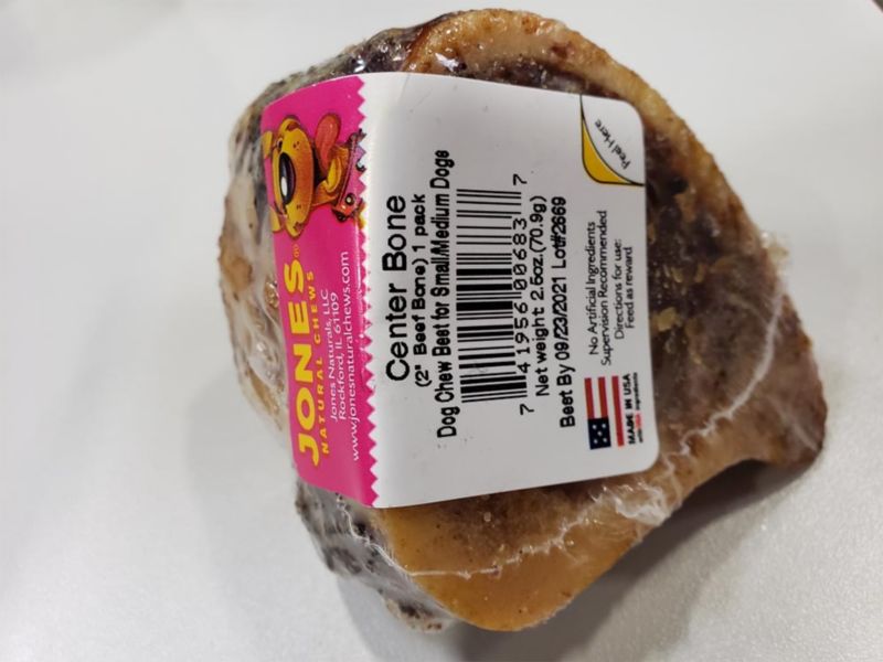 Jones Natural Chews Center Beef Dog Bone
