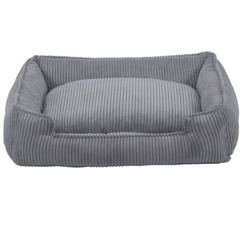 Jax and Bones Grey Corduroy Lounge Dog Bed