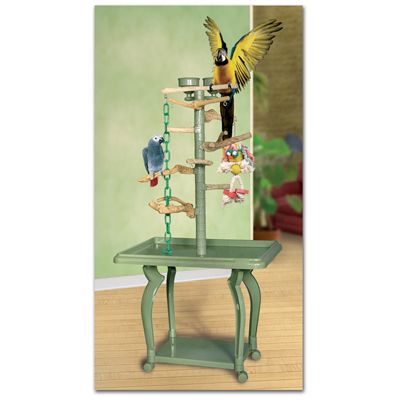 Deluxe Raised Jungle Perch Parrot Play Tower Med