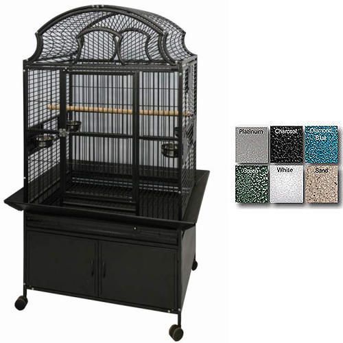 A and E Large Fan Top Bird Cage Black