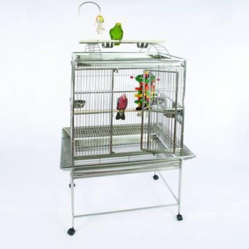 Stainless Play Top Bird Cage With Hook 32x23x66 30
