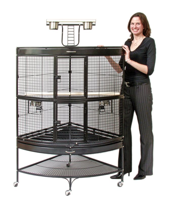 Prevue Pet Products Large Corner Bird Cage 3158BLK Black