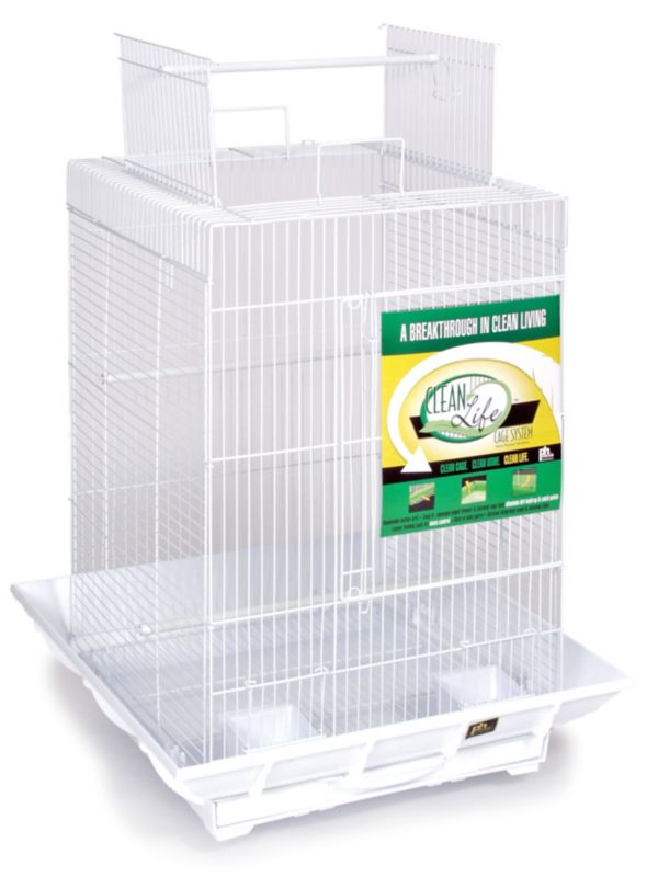 Prevue Clean Life 851 Playtop Bird Cage Wht/Wht