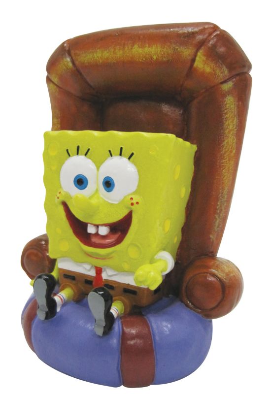 Spongebob In Chair Aquarium Ornament