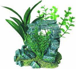 Blue Ribbon Rock Arch with Silk Plants
