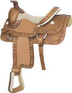 Apache Basket Tooled Roper Saddle 15.5In Rich Peca