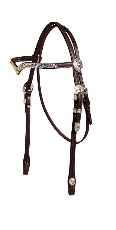 Tory Silver San Diego V Browband Headstall