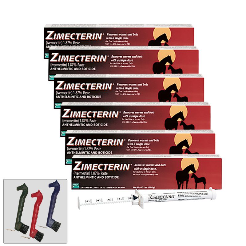 Zimecterin 6-pack with FREE Horse Head Hoof Pick