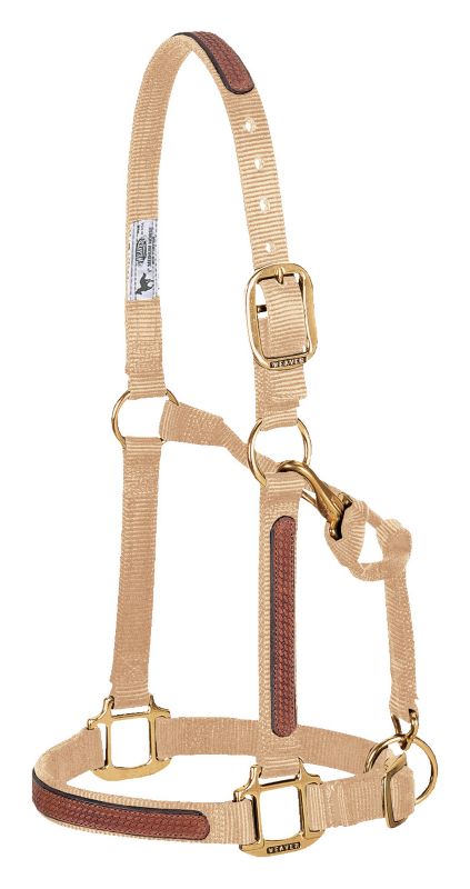 Weaver Leather Overlay Adj Halter w/Snap AVG Sand