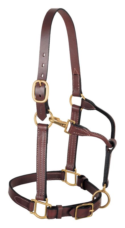 Weaver Adj Leather Halter w/ Snap Weanling