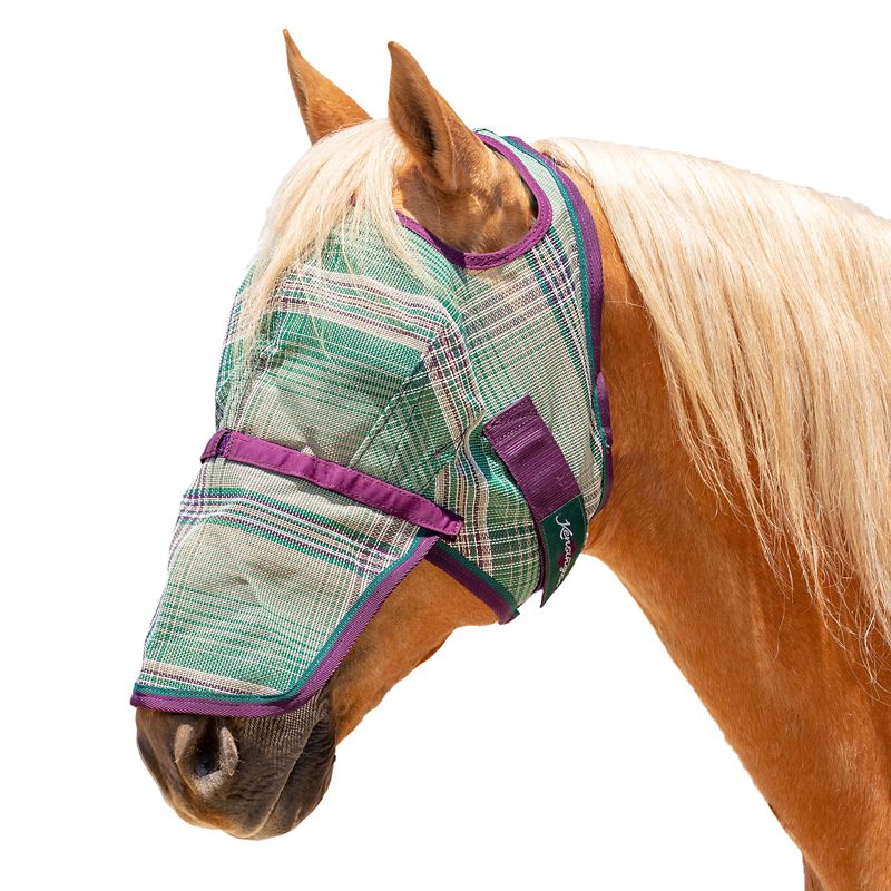 Kensington Long Nose Fly Mask Small Red Plaid