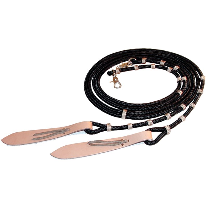 Western Vaquero Split Reins w/Leather Poppers
