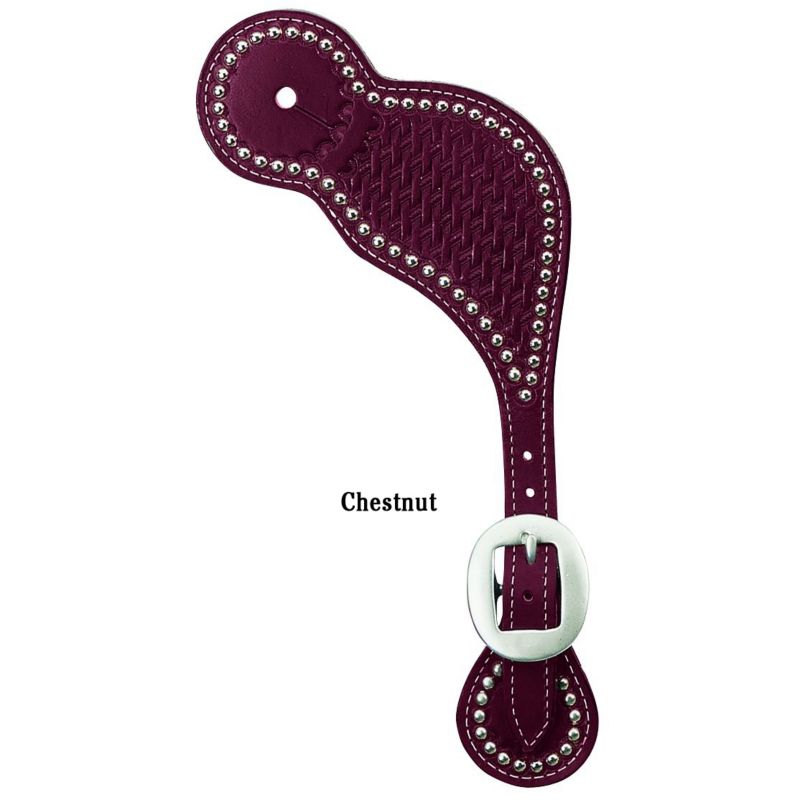 Weaver Basket Stamp Wide Spur Straps w/Spots