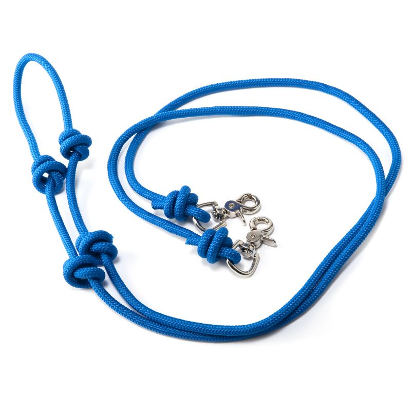 Western Poly Rope Trail Rein Blue