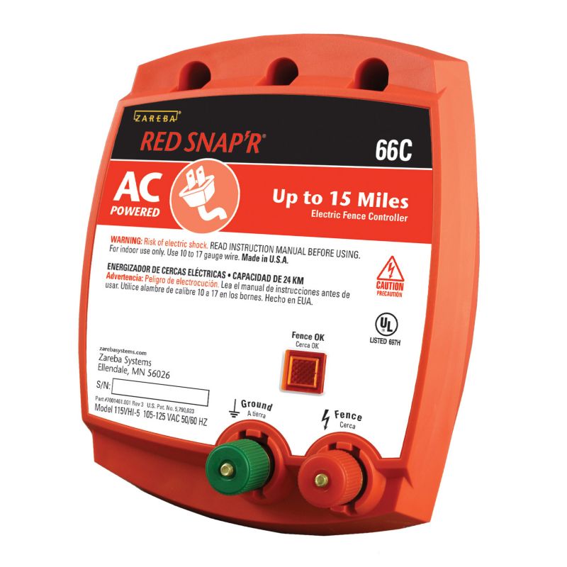 Red Snapr 15 Mile AC Solid State Fence Charger