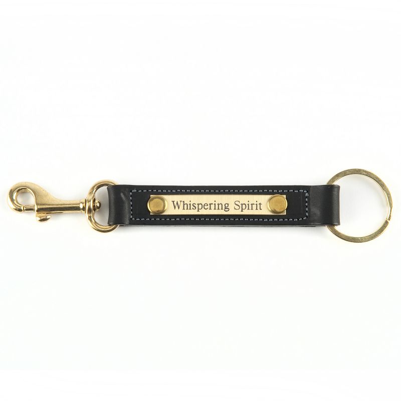 Personalized Tory Leather Key Fob Black