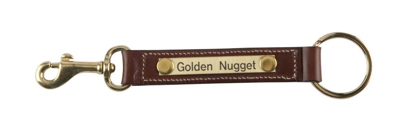 Personalized Tory Leather Key Fob Oakbark