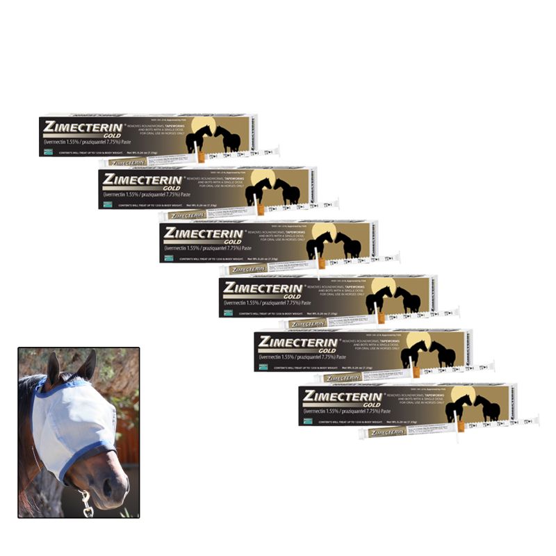 Zimecterin Gold 6-Pack with FREE Defender Fly Mask