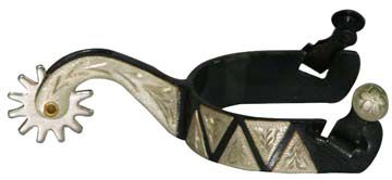 Western BS Silver Broken Arrow 16pt Mens Spurs