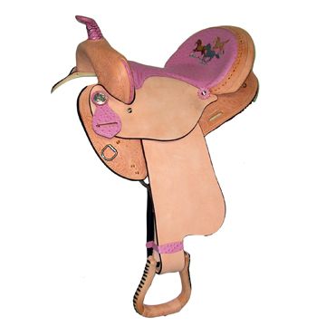 HH Saddlery Running Horse Ostrich Barrel Sdl