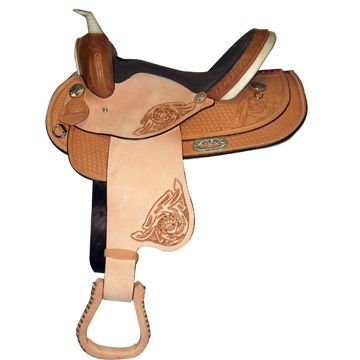 HH Saddlery Floral Double Skirt Barrel Saddle
