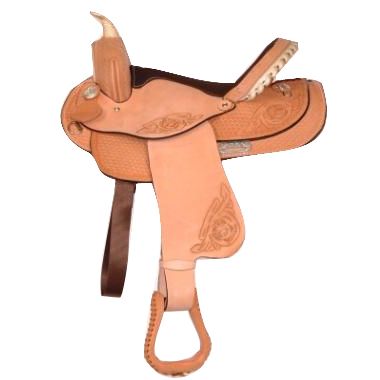 HH Saddlery Silver Laced Floral Barrel Saddle