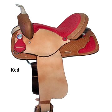 HH Saddlery Ostrich Print Barrel Saddle