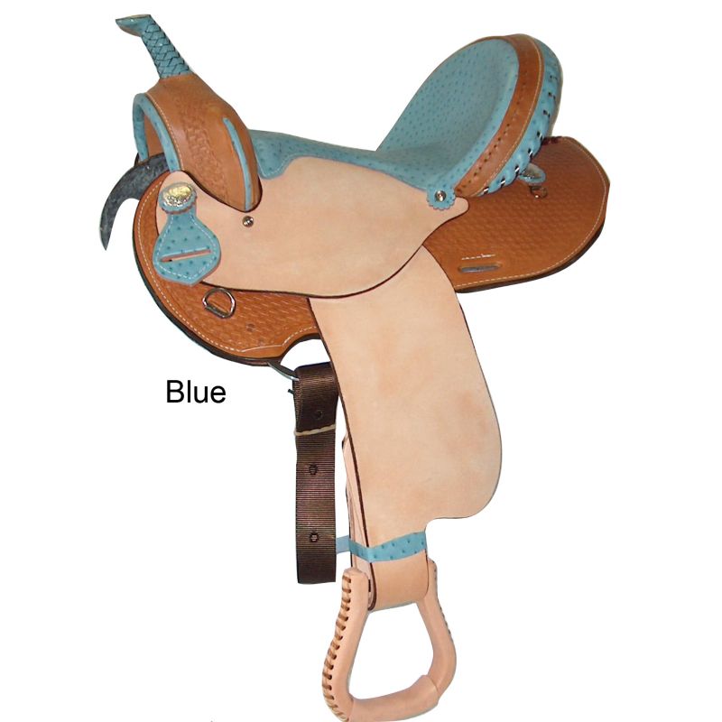 HH Saddlery Ostrich Print Barrel Saddle