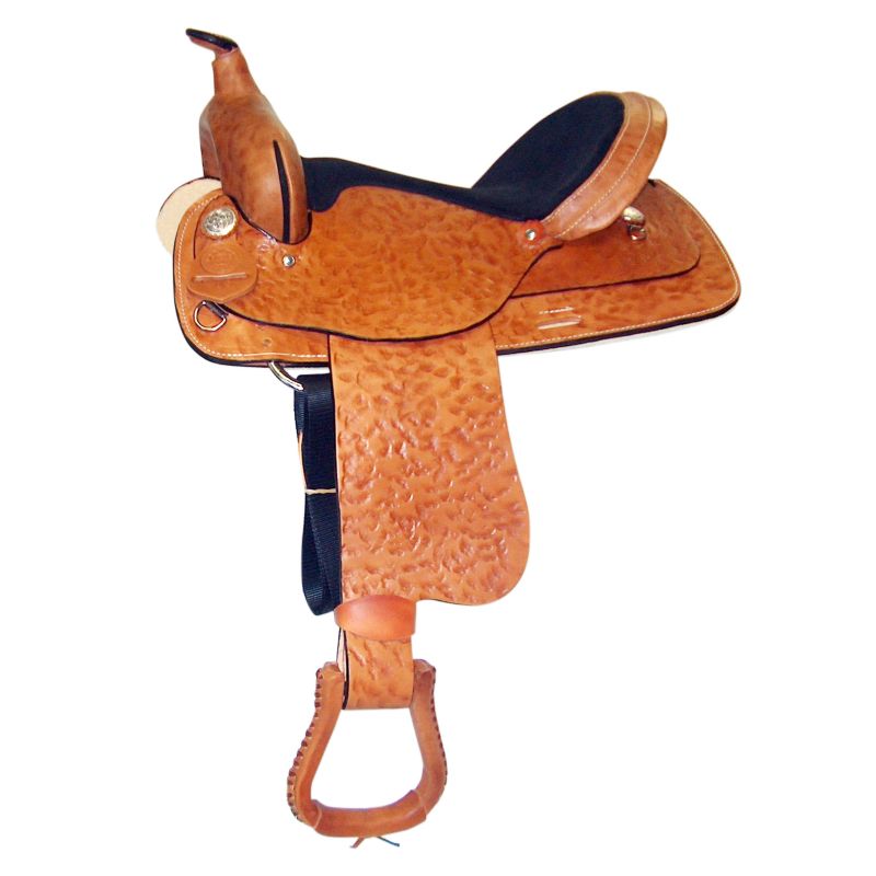 HH Saddlery Distressed Tooled Trail Saddle