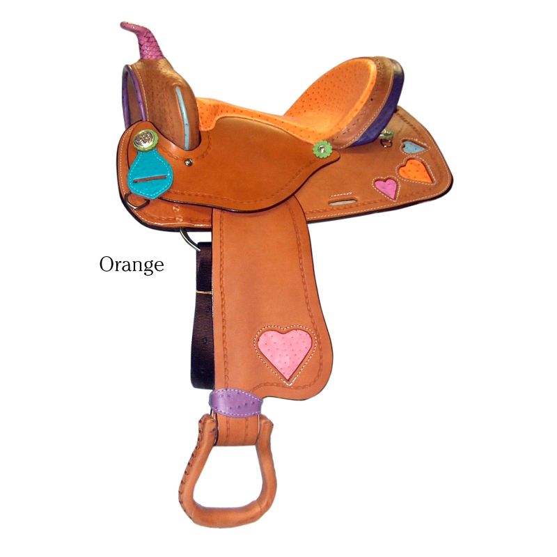 HH Saddlery Rainbow Ostrich Barrel Saddle