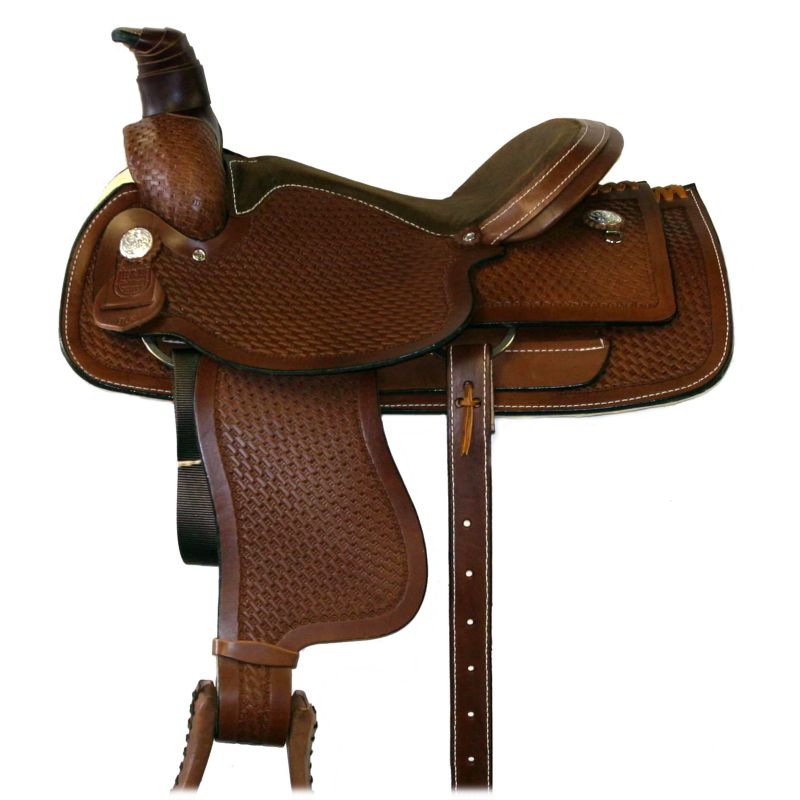 HH Saddlery Hand Tooled Basket Roper Sadddle