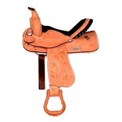 HH Saddlery Tooled Trail Saddle