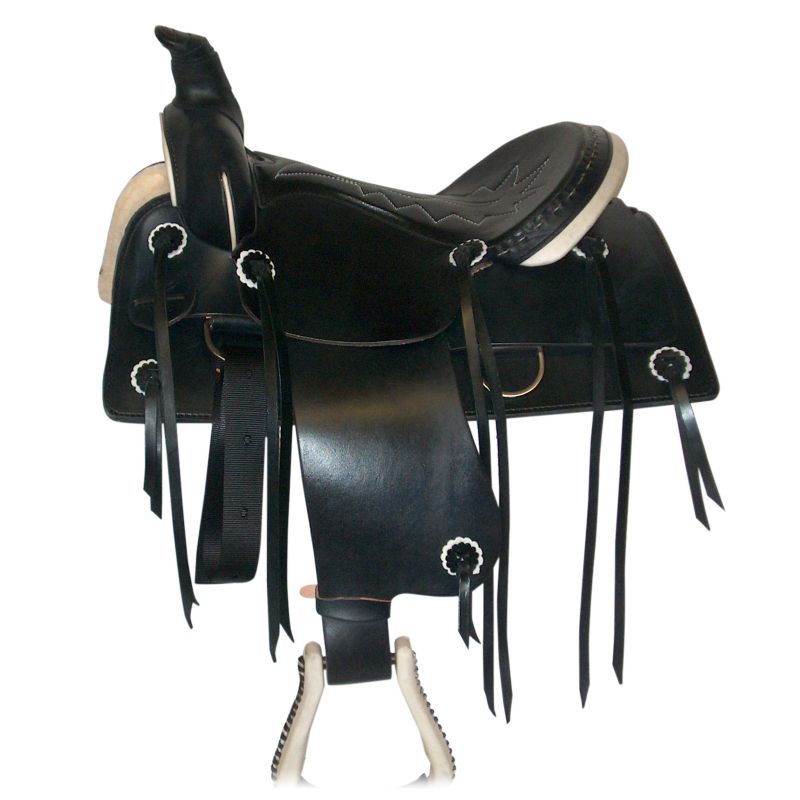 HH Saddlery Rawhide Large Square Trail Saddle