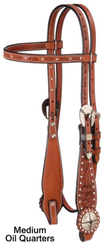 Royal King Crystal Floral Brow Headstall