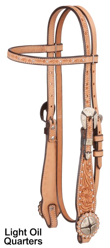 Royal King Crystal Floral Brow Headstall