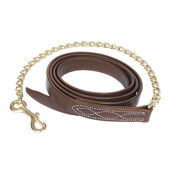 Walsh Fancy Stitch Leather Lead with Chain