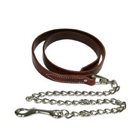 Western Latigo Leather Lead w/Chain