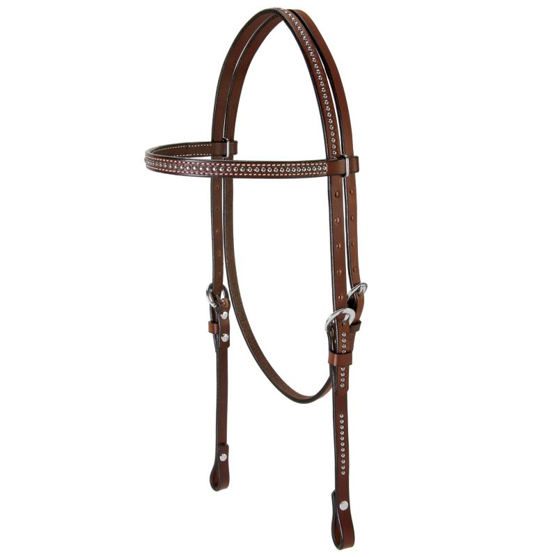 Weaver Leather Pony Spotted Headstall Brown