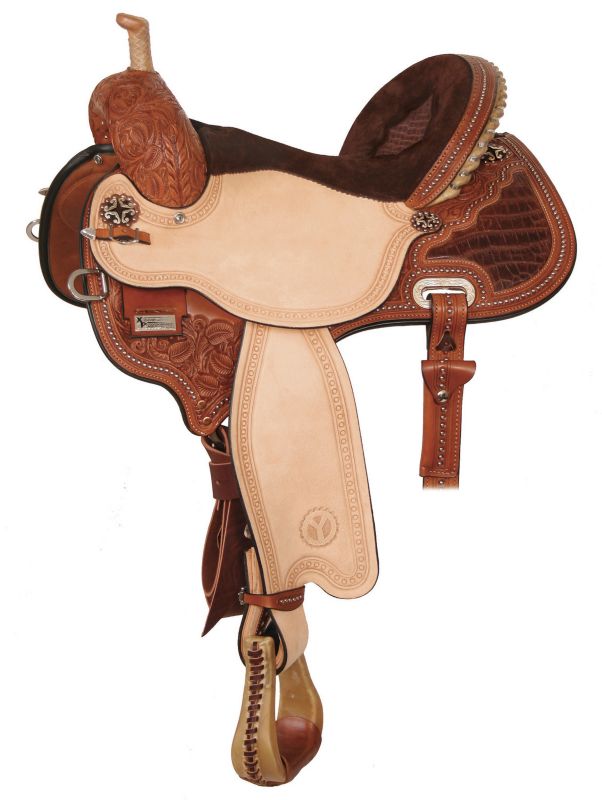 Circle Y Studded Crock Barrel Saddle Wide