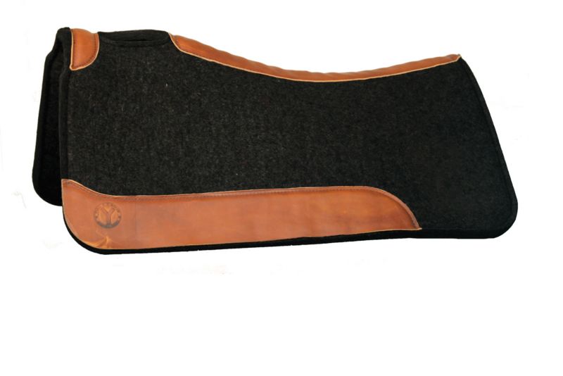 Circle Y Square Blk Wool Felt Pad